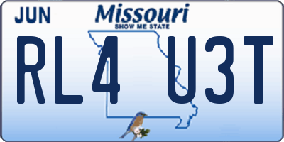 MO license plate RL4U3T