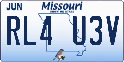 MO license plate RL4U3V