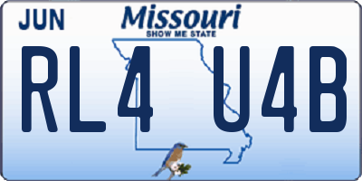 MO license plate RL4U4B
