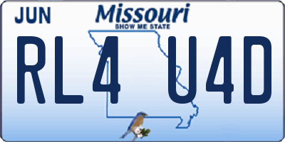 MO license plate RL4U4D