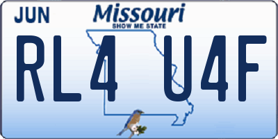 MO license plate RL4U4F