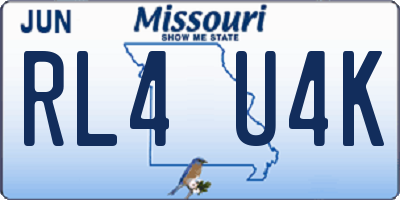 MO license plate RL4U4K