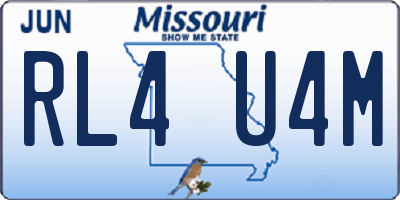 MO license plate RL4U4M
