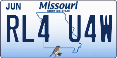 MO license plate RL4U4W