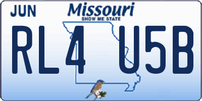 MO license plate RL4U5B