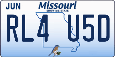 MO license plate RL4U5D