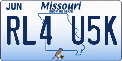 MO license plate RL4U5K