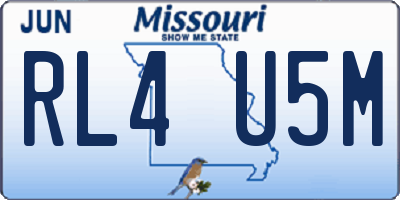 MO license plate RL4U5M