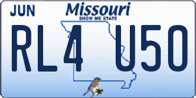 MO license plate RL4U5O