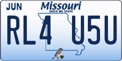MO license plate RL4U5U