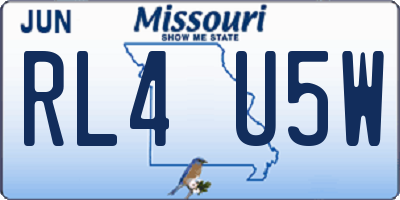 MO license plate RL4U5W