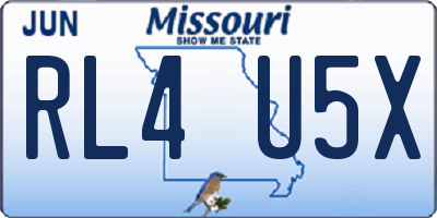 MO license plate RL4U5X