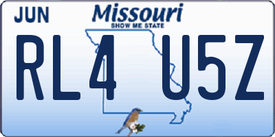 MO license plate RL4U5Z