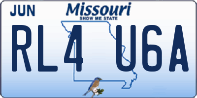 MO license plate RL4U6A