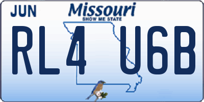MO license plate RL4U6B