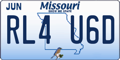 MO license plate RL4U6D