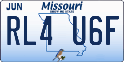 MO license plate RL4U6F