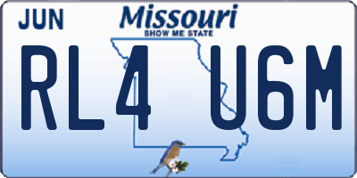 MO license plate RL4U6M
