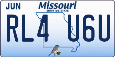 MO license plate RL4U6U