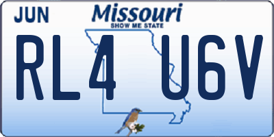 MO license plate RL4U6V