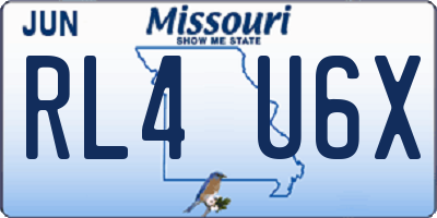 MO license plate RL4U6X