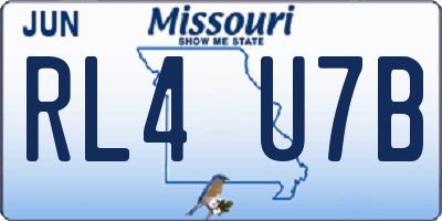 MO license plate RL4U7B