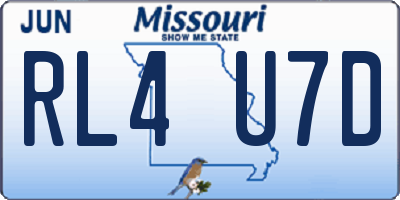 MO license plate RL4U7D