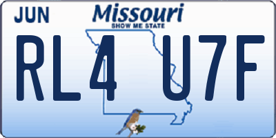 MO license plate RL4U7F