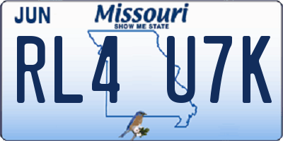 MO license plate RL4U7K