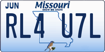 MO license plate RL4U7L