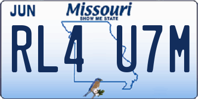 MO license plate RL4U7M