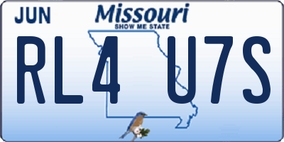 MO license plate RL4U7S