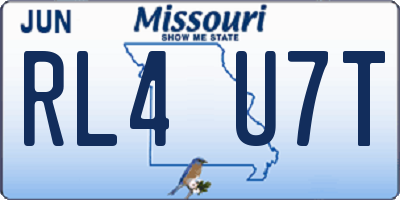 MO license plate RL4U7T