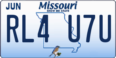 MO license plate RL4U7U