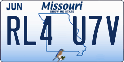 MO license plate RL4U7V