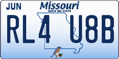 MO license plate RL4U8B