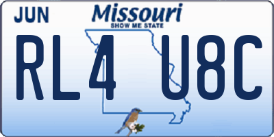 MO license plate RL4U8C
