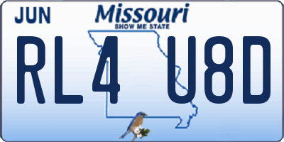 MO license plate RL4U8D