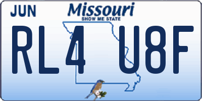 MO license plate RL4U8F