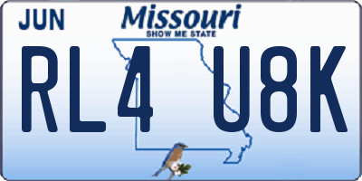 MO license plate RL4U8K