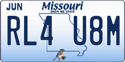 MO license plate RL4U8M