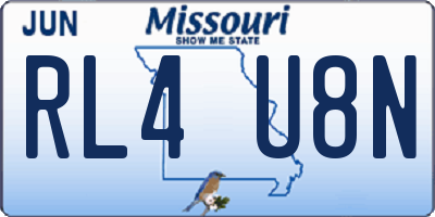 MO license plate RL4U8N