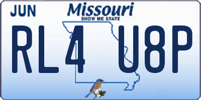 MO license plate RL4U8P