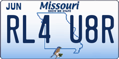 MO license plate RL4U8R