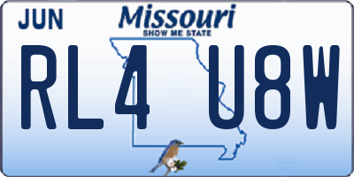 MO license plate RL4U8W