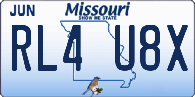 MO license plate RL4U8X