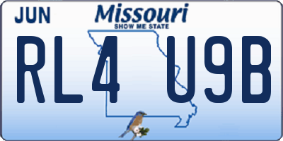 MO license plate RL4U9B