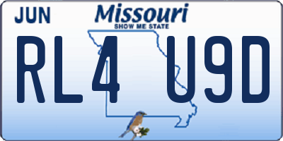 MO license plate RL4U9D