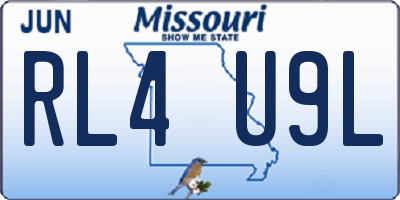 MO license plate RL4U9L
