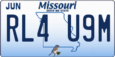 MO license plate RL4U9M
